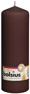 Produktbild von Bolsius Stumpenkerze Kastanienbraun 200/68mm