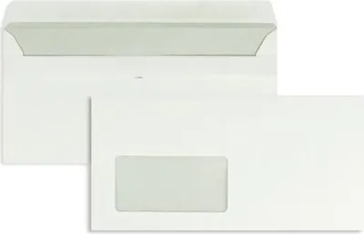 Produktbild von Briefumschläge DINlang 75g/qm selbstklebend Pergamin-Fenster VE=1000 Stück weiß