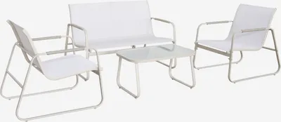 Produktbild von sweeek - Gartenlounge-Set aus Stahl, 4 Plätze - Beige