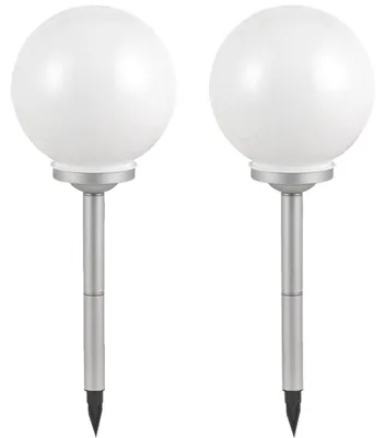 Produktbild von 2er Set LED Solarleuchten, Erdspieß, Kugel, H 65 cm