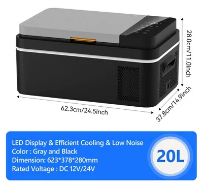Obrázek produktu pro Přenosná lednice, rychlé chlazení, různé možnosti napájení, objem 20 litrů