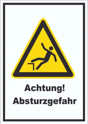 Produktbild von Achtung Absturzgefahr Aufkleber A0 (841x1189mm)