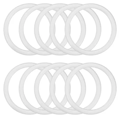 Makramee-Ringe 6,5 cm, 10 Stück, Kunststoff, Weiß, DIY-Bastel
