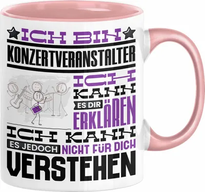 Produktbild von Konzertveranstalter Geschenk Tasse Lustige Geschenkdiee für einen Konzertveranstalter Geburtstag Ich Bin Konzertveranstalter Ich Kann Es Dir Erklären Aber Nicht Für Dich Verstehen (Rosa)