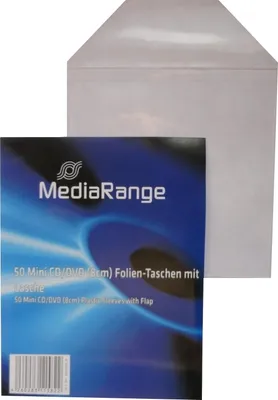 Produktbild von 100 (2x 50) MediaRange Sleeve Mini CD DVD Hüllen 85x85 / Folienhüllen