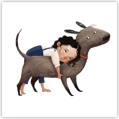 Produktbild von Poster - Poster ohne Rahmen - Kind Hund Bild - 60x60 cm - Wand Bild - Wanddeko - Wandbilder - Kunstposter - Wandposter - Bilder - Kunstdruck - Wanddekoration - Wandbild - P2XAC60x60-4783