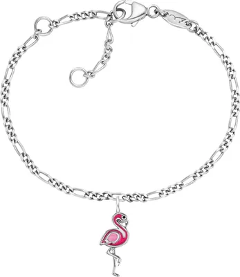 Produktbild von Herzengel HEB-FLAMINGO01 Mädchen Armband Flamingo Silber Pink 15 cm