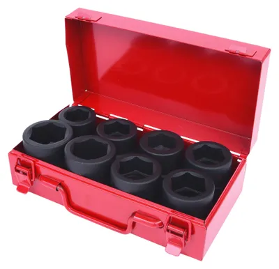 Produktbild von KS Tools 515.0610, Steckschlüssel-Satz, 1", 8 Kopf/Köpfe, Chrom-Molybdän-Stahl, ISO 1174, DIN 3129, ISO 2725-2, DIN 3121, 3 kg