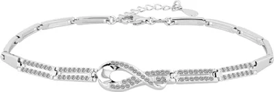 Produktbild von 925/- Echt Silber Armband "Sancha", Zirkoniabesatz, 19 + 3 cm, rhodiniert