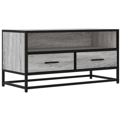 Zdjęcie produktu dla vidaXL Szafka pod TV szara Sonoma 80x34,5x40 cm materiał drewnopochodny i metal