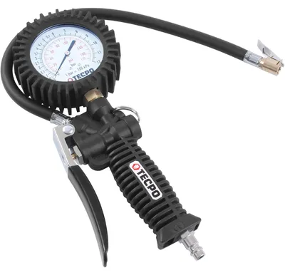 Produktbild von TECPO Druckluft Reifenfüller 0-12 Bar Reifenfüllpistole 0-170 PSI Reifen Messgerät 1/4 Luftdruck Anschluss