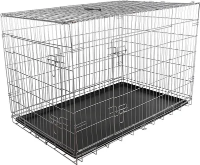 Produktbild von Melko Drahtkäfig faltbar Hundetransportbox Gitterbox - 120x80,5x75 cm Silber