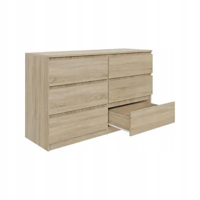Produktbild von Kommode AVEN 120cm 6 Schubladen, Sonoma-Eiche, Wohnzimmerschränke, Schubladenschränke