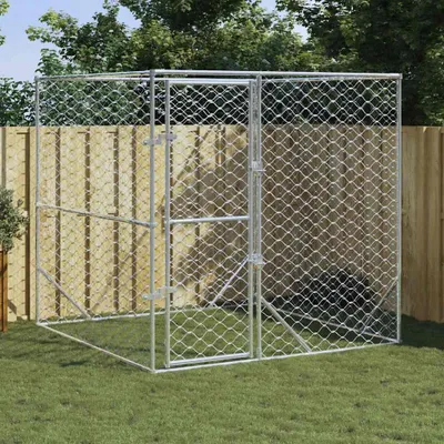 Immagine prodotto di vidaXL Cuccia per cani da esterno argento 2x2x2 m Acciaio zincato