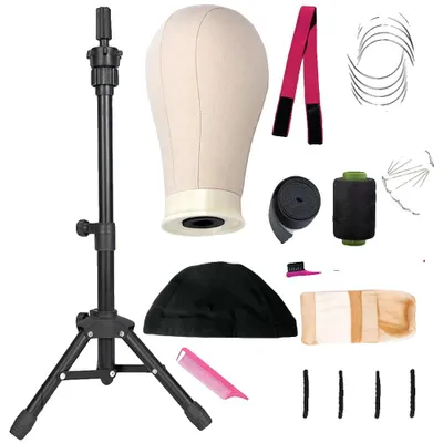 Produktbild von Kopfdisplay-Mannequin, langlebige Stoffkonstruktion, ideal für Styling und Präsentation, 23Zoll64StandmitSet