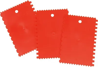 Produktbild von mako Leimauftrag Spachtel 3 Stück, 13 x 9cm, 4 Zahnungen