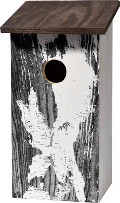Produktbild von dobar Klassischer Nistkasten mit Baumrinde-Aufdruck "Betula pendula", 15,5 x 14,5 x 30 cm, Motiv: Birke
