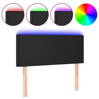Immagine prodotto di vidaXL Testiera LED nera 80x5x78/88 cm Pelle finta