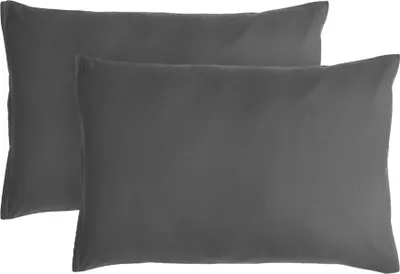 Produktbild von Komfortec Premium Kissenbezüge 2er Set 40x60 cm mit Reißverschluss, gebürstet 100% Polyester 120g/m², Kopfkissenbezug, Superweiches Kissenhülle Set, Anthrazit
