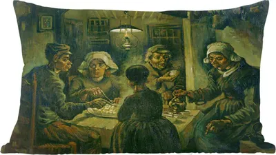 Produktbild von MuchoWow® Zierkissen Sofakissen Wohnzimmer Dekokissen 50x30 cm Die Kartoffelesser - Vincent van Gogh - Wohnzimmerdekoration - Polster mit Photo
