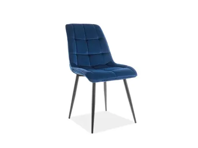 Produktbild von Polsterstuhl Samtstoff marineblau - schw