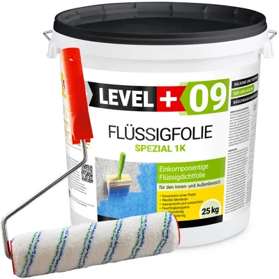 Produktbild von Flüssigfolie 25kg Dichtfolie Dusche Bad Balkon Wassersperre+ Farbroller 25cm RM09