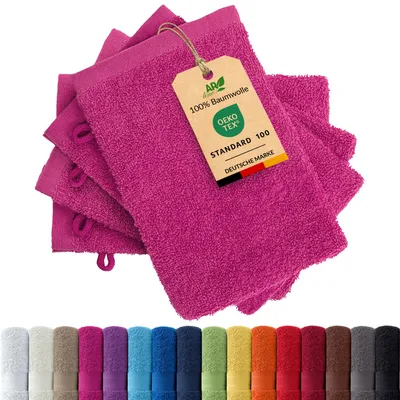 Produktbild von 4er-Set ARIZONA Handtuch-Serie von AR Line – 100% Baumwolle, 500 g/m², 4er-Set Waschhandschuhe 15x21 cm, Pink