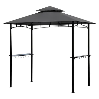 Produktbild von Sekey Grillpavillon BBQ Pavillon Gartenpavillon Balkonpavillon Grillzelt  UV50+ mit Ablagen Doppeldach 245 x 150 x 250 cm