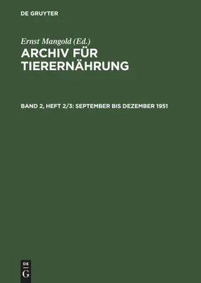 Produktbild von September bis Dezember 1951