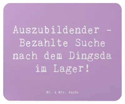 Produktbild von Mr. & Mrs. Panda Mouse Pad Spruch Auszubildender Abenteuer - Lavendeltraum - Geschenk, Lager, Wertschätzung, Ausbildung, laptop mousepad, Berufsprodukte, Beruf, pc