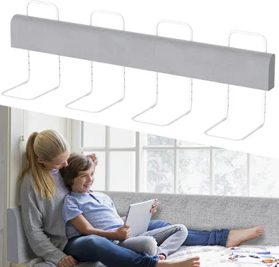 Produktbild von Yakimz Bettgitter Bettschutzgitter 5-Loch Höhenverstellbar 200cm Rausfallschutz Bett, Kinderbettgitter, Babybettgitter Sicher, Einfach zu Montieren, Grau