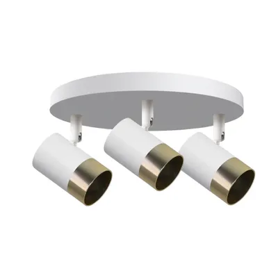 Obrázok produktu pre Stropné okrúhle bodové svetlo TOBI - 3xGU10, 15W, zlaté / biele