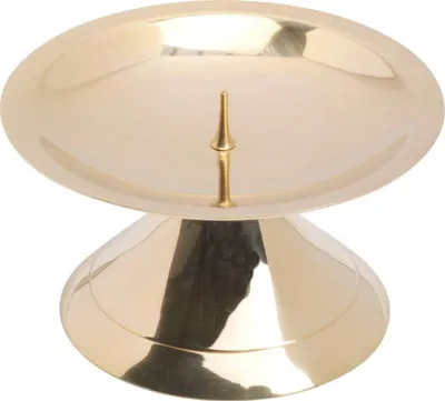 Produktbild von Messing - Kerzenleuchter Gold Rund Poliert Ø 9cm mit Dorn Höhe: 5cm Fuß Ø 6,5cm.