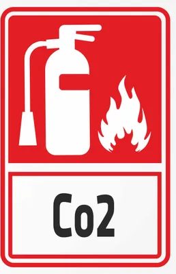 Produktbild von INDIGOS UG - Alu - Dibond Schilder 3mm - Sicherheit - Feuerlöscher CO2 - Kombi - 400x300 mm