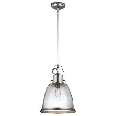 Immagine prodotto di Lampada a sospensione Hobson, nichel satinato, 1xE27x75W, vetro, dimensioni: 168x35,5x35,5 cm, IP20, Feiss