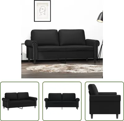 Produktbild von The Living Store 2-Sitzer-Sofa Schwarz 140 cm Kunstleder