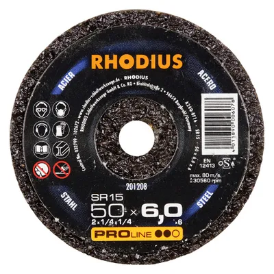 Produktbild von RHODIUS Schleiftöpfe, kunstharzgebunden Stahl SR 15 50 x 6,0 x 6,00 mm 25 Stück