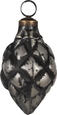 Produktbild von Clayre & Eef Weihnachtskugel Ø 6x11 cm Schwarz Grau Glas