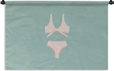 Produktbild von MuchoWow® Wandteppich Wandbehang Sommer - Bikini - Hellblau 90x60 cm Tapisserie Dekoration Wandtuch - Wandskulpturen - Bildteppich