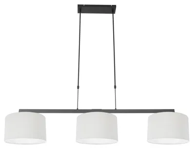 Obrázok produktu pre Závesná lampa - čierna - Stang - ľan kov - veľká jedálenská lampa - E27 - 3461ZW - Steinhauer