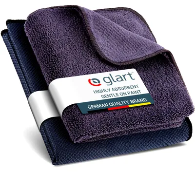 Obrázek produktu pro Glart H4432K, sada 2 kusů mikrovláknových utěrek pro domácnost, rozměry 60x40 cm a 32x32 cm, určené pro čištění skla