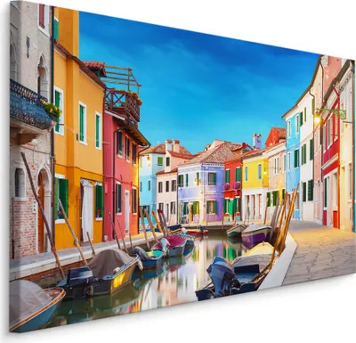 Produktbild von Fabelhafte Canvas LEINWAND BILDER 120x80 cm XXL Kunstdruck Venedig Gondeln Gebäude