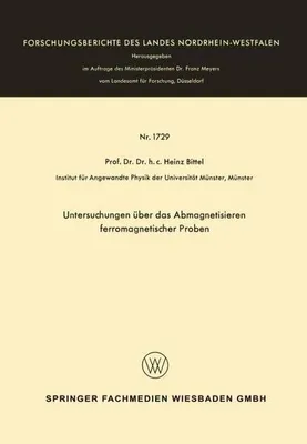 Obrázek produktu pro Untersuchungen über das Abmagnetisieren ferromagnetischer Proben