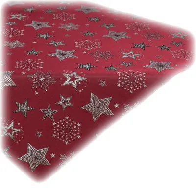 Produktbild von Tischwäsche mit Stickerei Sterne rot - 85 x 85 cm