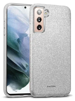 Produktbild von Conie Glitzer Schutzhülle für Samsung Galaxy S22 Hybrid Silikon Hard Case TPU Cover Hülle in Silber