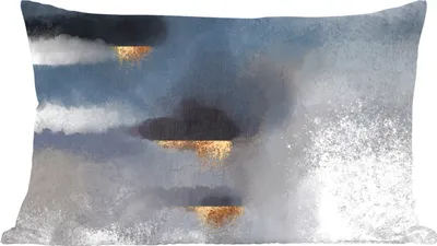 Produktbild von MuchoWow® Zierkissen Sofakissen Wohnzimmer Dekokissen 60x40 cm Wolken - Gold - Abstrakt - Kopfkissen - Polster mit Foto