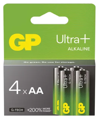 Alkalická baterie GP Ultra Plus AA (LR6), 4 ks