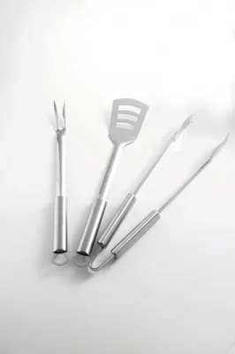 Produktbild von Landmann 3tlg. Landmann Grillkoffer Besteckset Grillbesteck Besteck Gabel Zange Wender
