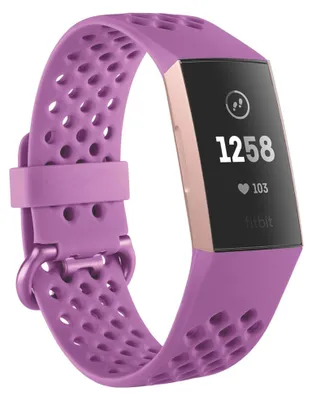 Image de fitbit - Bracelet de remplacement/échangeable - Charge 3 - Accessory Sport Band - Berry - Large - FB168SBLVL