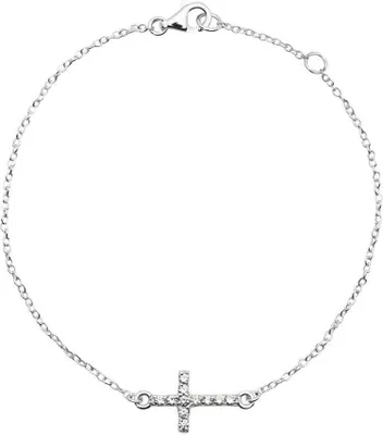 Produktbild von JEWLIX 925 Silberarmband mit Kreuzanhänger Zirkonia SB0116